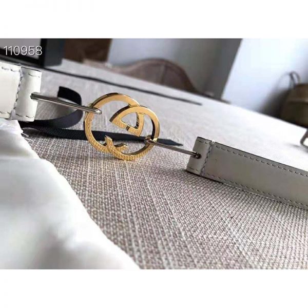 Gucci GG Unisex Thin Belt with Interlocking G Buckle 2 cm Width (12)