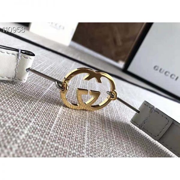 Gucci GG Unisex Thin Belt with Interlocking G Buckle 2 cm Width (8)