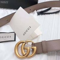 Gucci Unisex GG Marmont Leather Belt Double G Buckle 2 cm Width-Pink