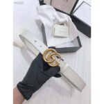 Gucci Unisex GG Marmont Leather Belt Double G Buckle 2 cm Width-White - immagine 2