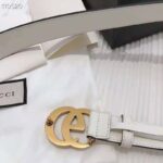 Gucci Unisex GG Marmont Leather Belt Double G Buckle 2 cm Width-White - immagine 8