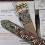Gucci Unisex GG Supreme Belt with Kingsnake Print 4 cm Width Supreme Canvas - Imagen 3