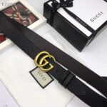 Gucci Unisex Reversible Leather Belt with Double G Buckle 4 cm Width-Black - immagine 3