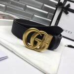 Gucci Unisex Reversible Leather Belt with Double G Buckle 4 cm Width-Black - immagine 4