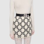 Gucci Women GG Leather Belt with Double G Buckle 4 cm Width-Black – Image 11