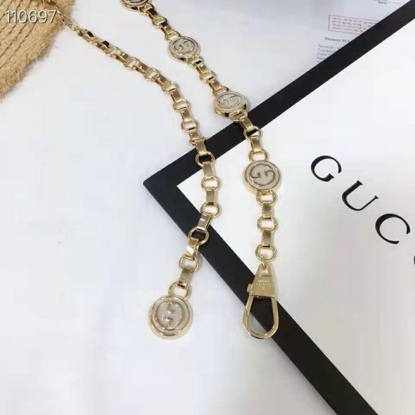 Gucci Women Interlocking G Chain Belt Shiny Gold-Toned Metal Double Chain (3)