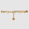 Gucci Women Interlocking G Chain Belt Shiny Gold-Toned Metal Double Chain