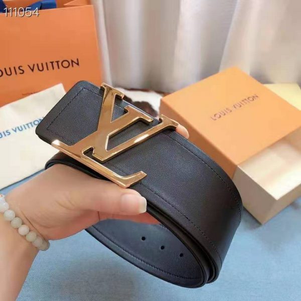Temerity øverste hak lektie Louis Vuitton LV Unisex LV Iconic 55mm Belt Black Calf Box Leather - LULUX