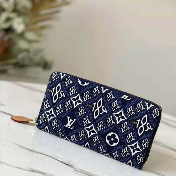 Louis Vuitton Lv Women Since 1854 Zippy Wallet Monogram Flowers Blue Lulux