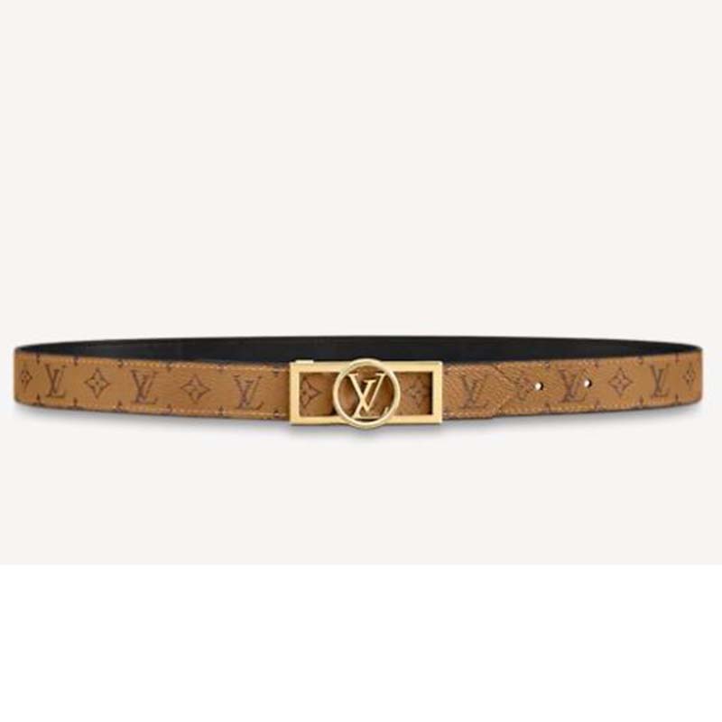 Louis Vuitton Louisette 25MM Reversible Belt Monogram Canvas Brown/Black in  Coated Canvas/Leather with Gold-tone - US