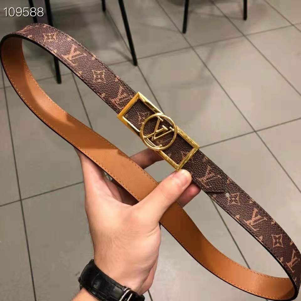 Louis Vuitton LV Dove 40MM Reversible Belt Brown in Coated Canvas