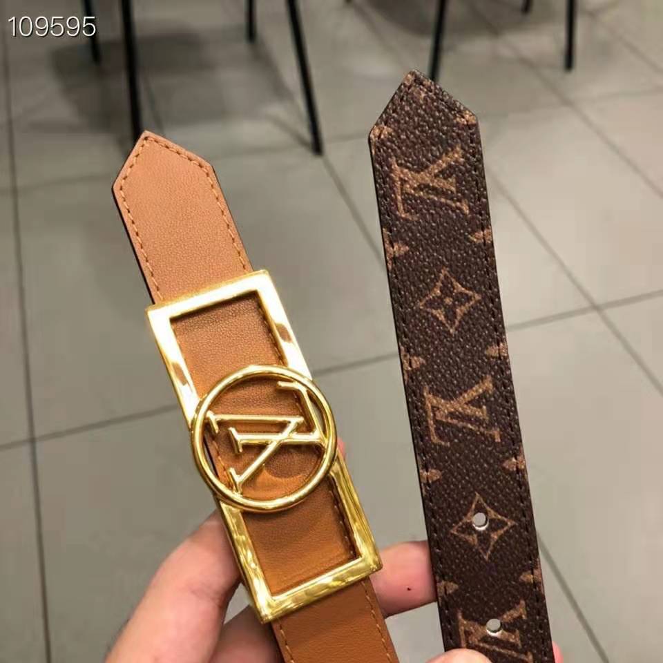 LV Edge 25MM Reversible Belt - Luxury Monogram Canvas Brown