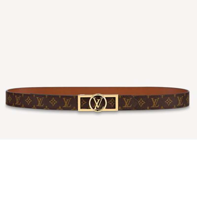 LOUIS VUITTON Monogram 25mm Dauphine Reversible Belt 75 30 Tan 616135