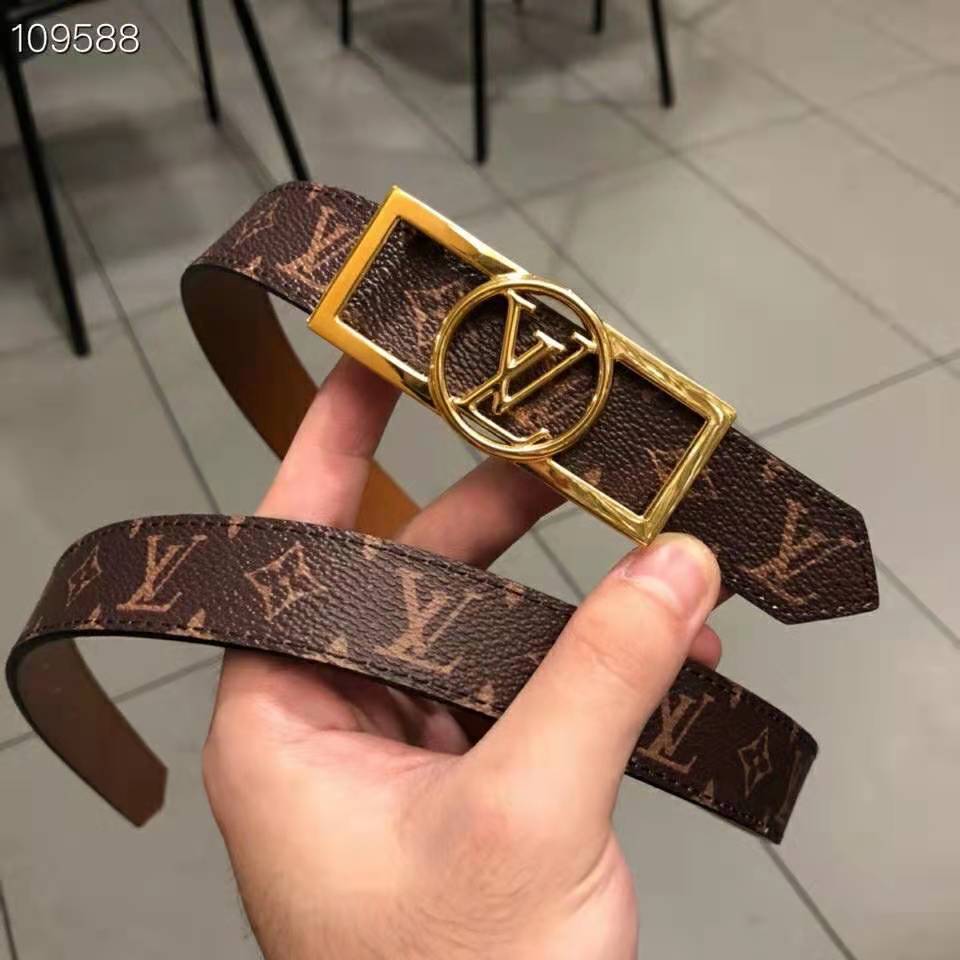 Louis Vuitton Louisette 25MM Reversible Belt Monogram Canvas Brown/Black in  Coated Canvas/Leather with Gold-tone - US