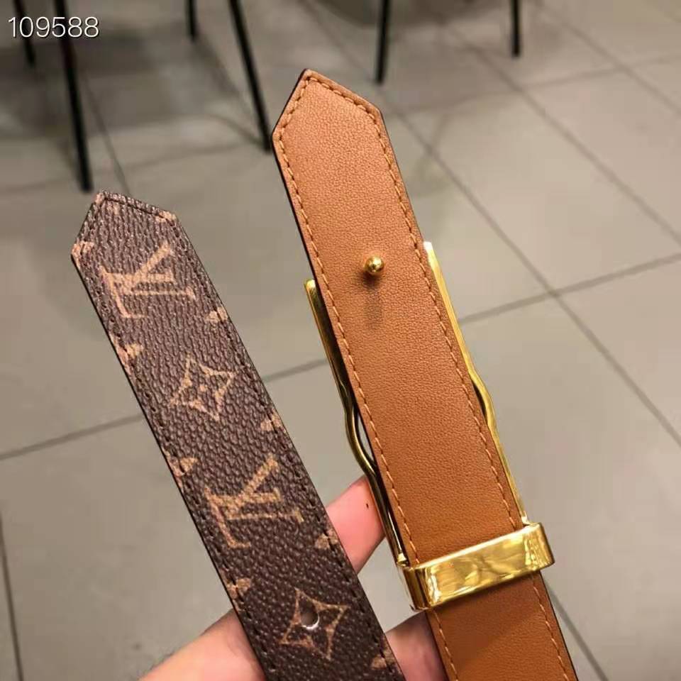 Louis Vuitton LV Dove 40MM Reversible Belt Brown in Coated Canvas