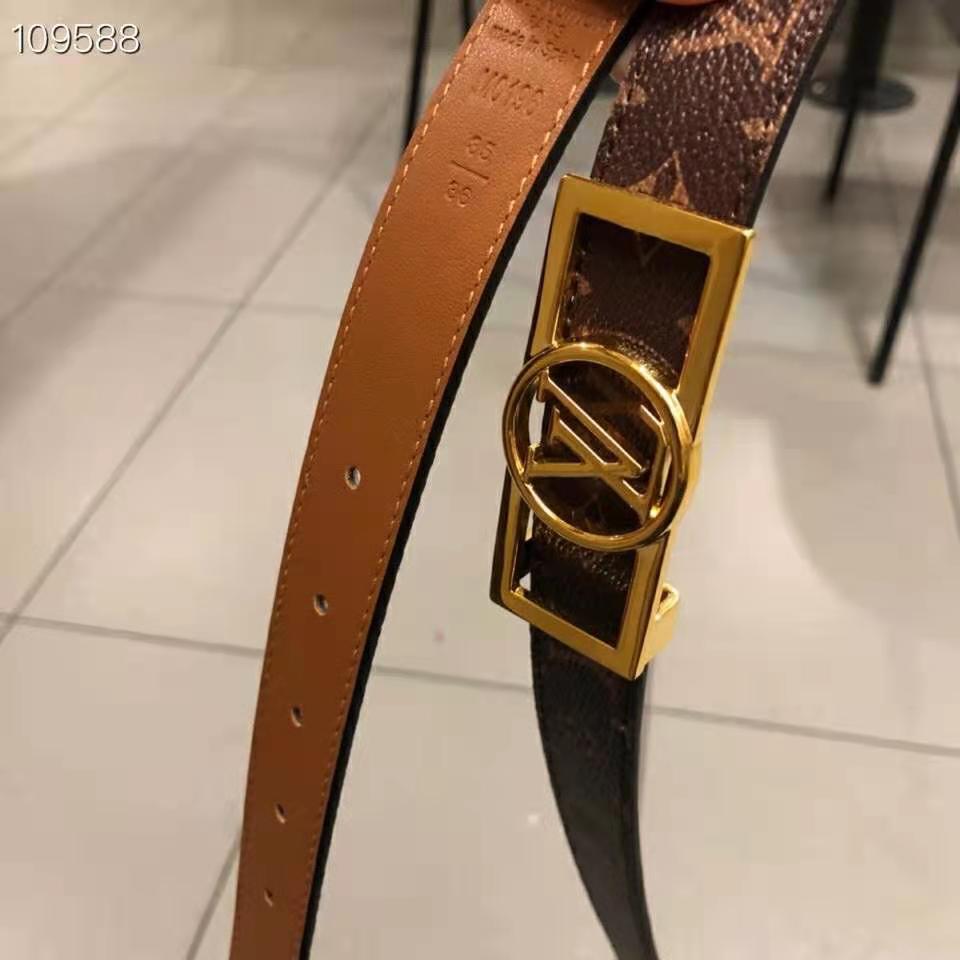 Louis Vuitton LV Dauphine 25MM Reversible Belt Arizona Beige in Cowhide  Leather with Gold-tone - US