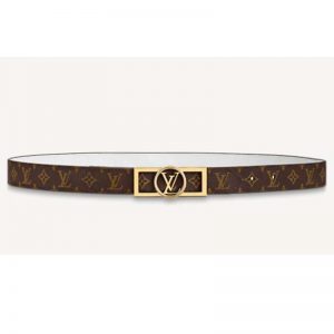 Louis Vuitton Unisex Dauphine 25mm Reversible Belt Monogram Canvas Calf-White