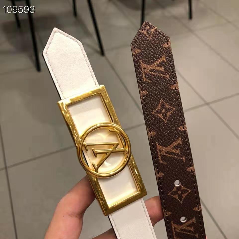 Louis Vuitton Cream Dauphine 25mm Reversible Belt in 2023