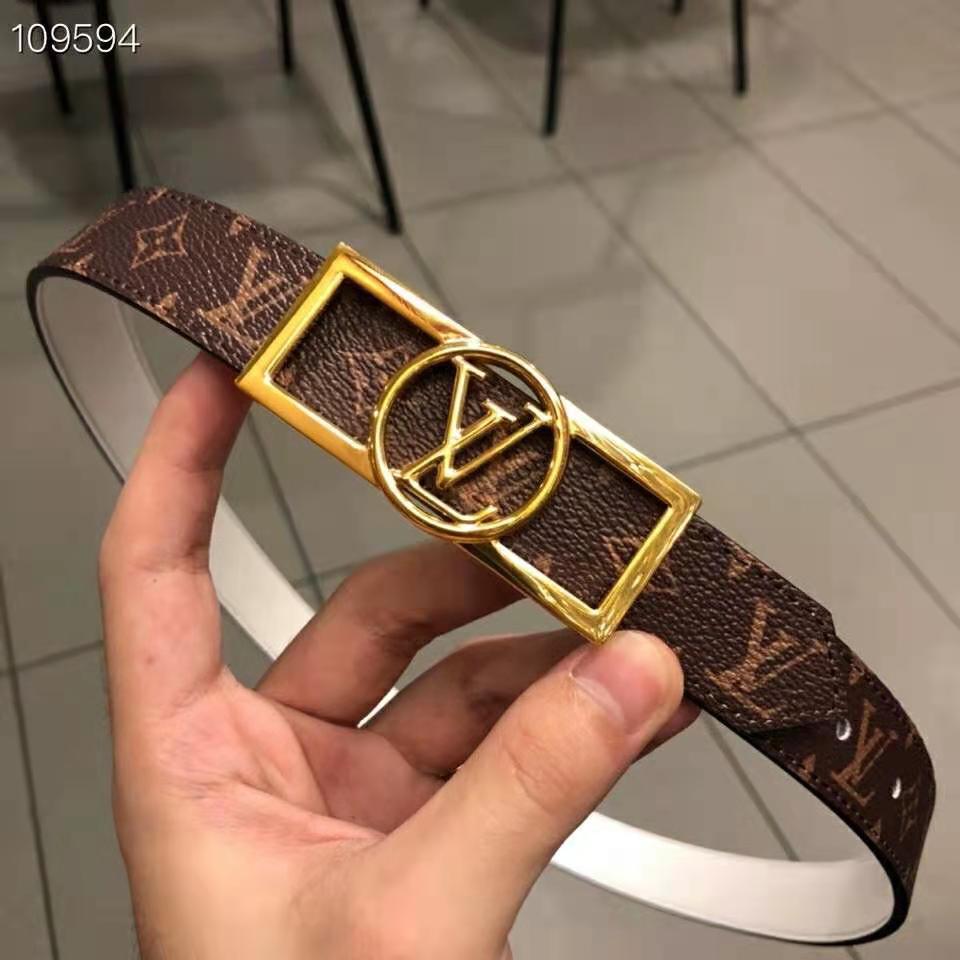 Louis Vuitton Dauphine 25MM Reversible LV Monogram Belt - Brown