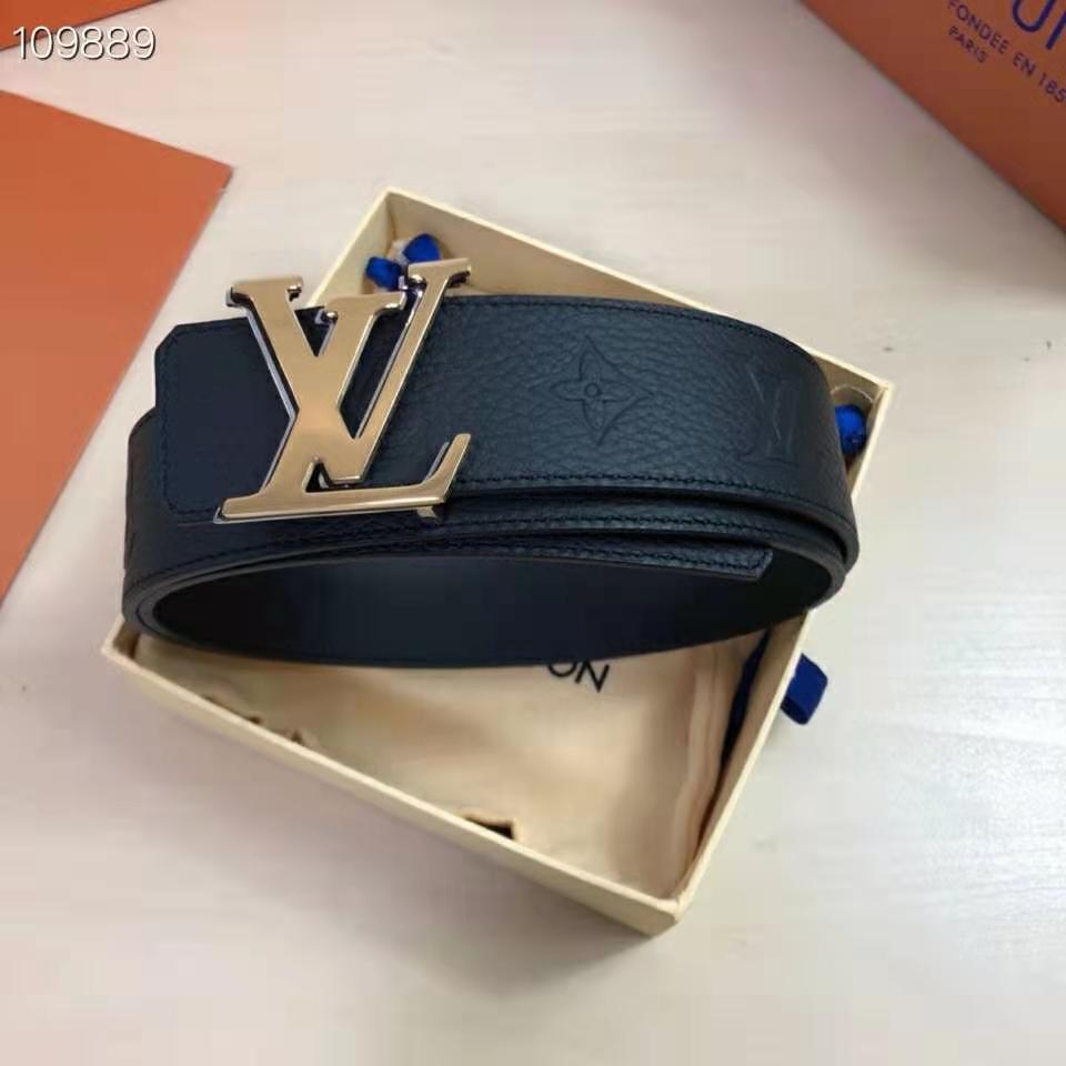 LV Initiales 30MM Reversible Belt in Gold Hardware Monogram Canvas Leather  Strap with Calf Leather Lining — Dimples Ceniza