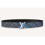 Louis Vuitton Unisex LV Initiales 40 mm Wendegürtel Damier Graphite Canvas Kalbsblau
