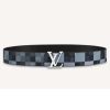 Louis Vuitton Unisex LV Initiales 40 mm Reversible Belt Damier Graphite Canvas Calf-Grey