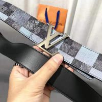 Louis Vuitton Unisex LV Initiales 40 mm Reversible Belt Damier Graphite Canvas Calf-Grey