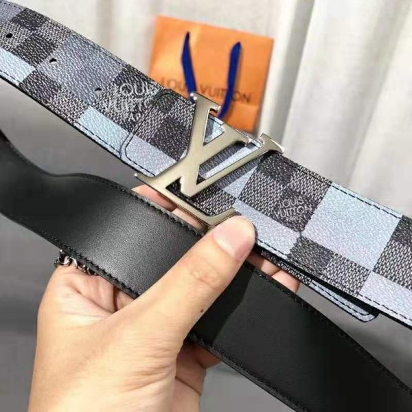 Louis Vuitton Unisex LV Initiales 40 mm Reversible Belt Damier Graphite Canvas Calf-Grey (5)