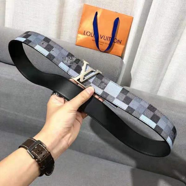 Louis Vuitton Unisex LV Initiales 40 mm Reversible Belt Damier Graphite Canvas Calf-Grey (6)