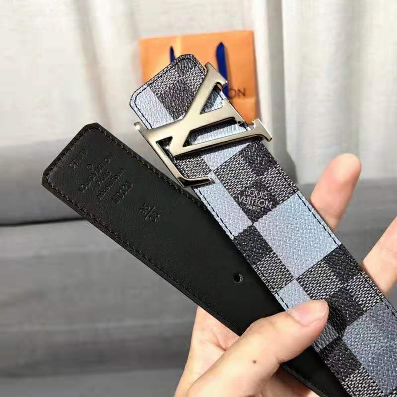 Initials Damier Graphite Belt by Louis Vuitton