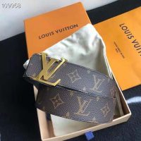 Louis Vuitton Unisex LV Initiales 40mm Reversible Belt Monogram Canvas-Brown