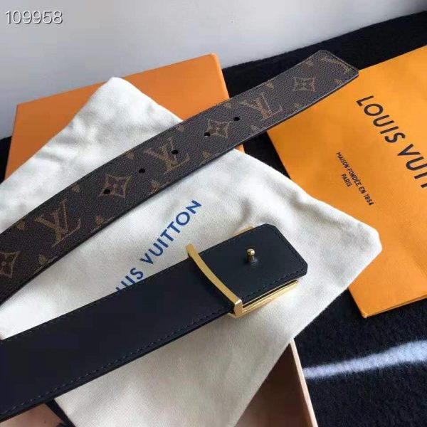 Louis Vuitton Unisex LV Initiales 40mm Reversible Belt Monogram Canvas-Brown (5)