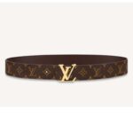 Cintura reversibile unisex Louis Vuitton LV Initiales 40 mm in tela monogramma - Marrone