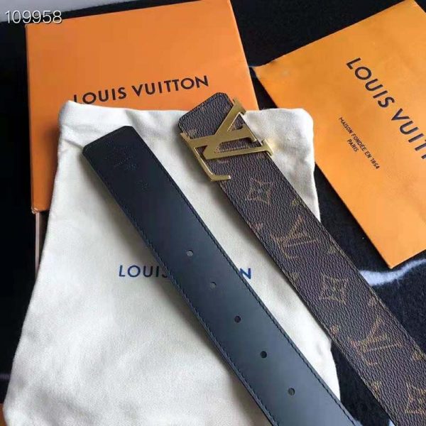 Louis Vuitton Unisex LV Initiales 40mm Reversible Belt Monogram Canvas-Brown (8)