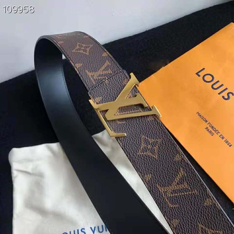 Louis Vuitton LV Initiales Reversible Belt Monogram Canvas and Leather  Medium Brown 2315392