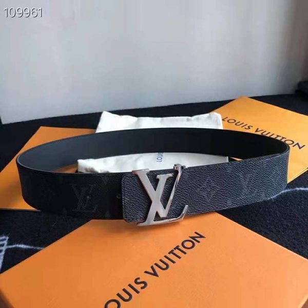 Louis Vuitton Unisex LV Initiales 40mm Reversible Belt Monogram Eclipse Canvas-Grey (1)