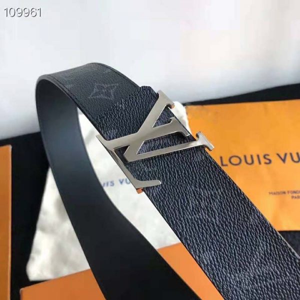 Louis Vuitton Unisex LV Initiales 40mm Reversible Belt Monogram Eclipse Canvas-Grey (6)
