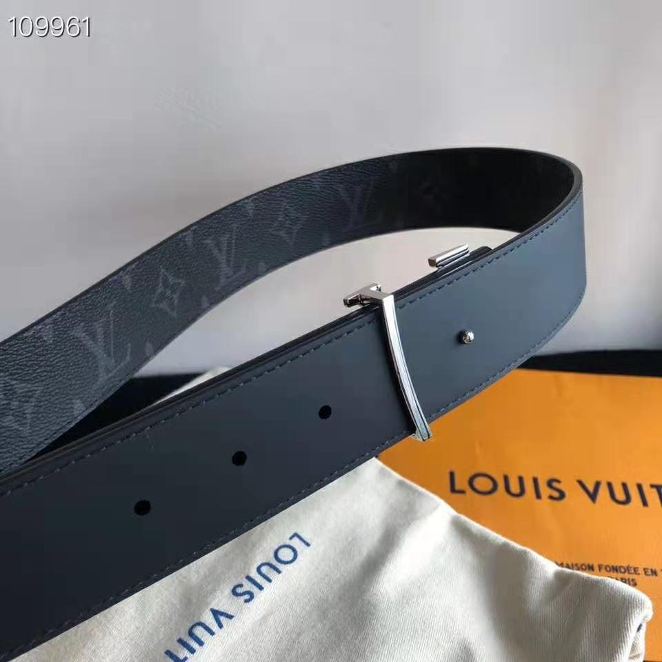 Louis Vuitton Monogram Eclipse Canvas/Green Leather Initiales 40mm  Reversible Line Belt Size 100/40 - Yoogi's Closet