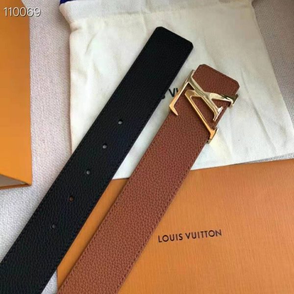 Louis Vuitton Unisex LV Initiales 40mm Reversible Belt Taurillon Leather-Black (3)