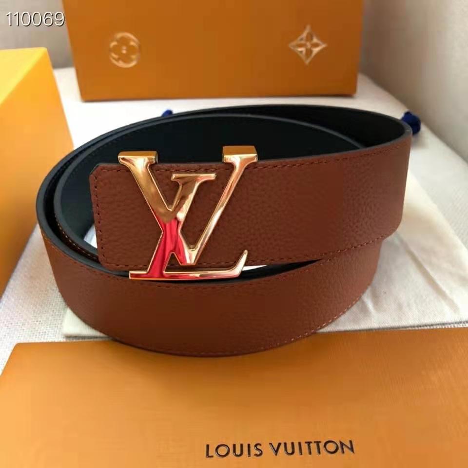 Louis Vuitton LV Initiales Taurillon 40mm Reversible Belt Navy Grey Taurillon. Size 90 cm
