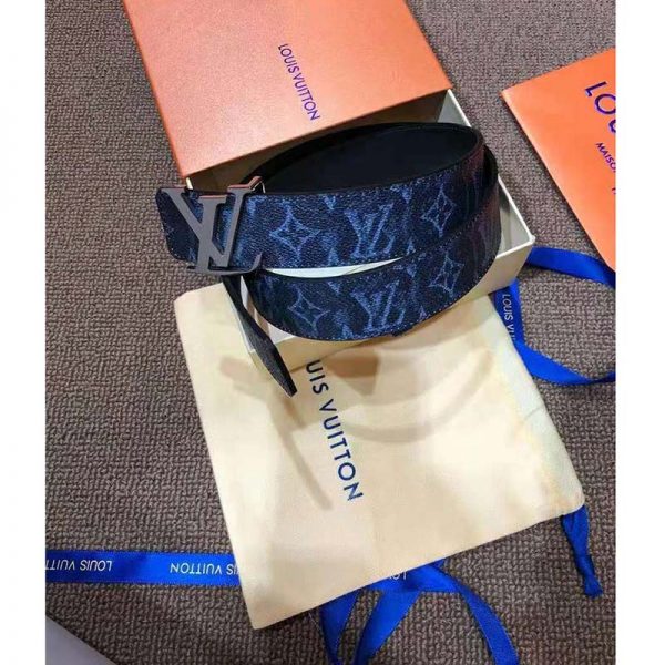 Louis Vuitton Unisex LV Shape 40 mm Reversible Belt Monogram Canvas Calf Leather (10)