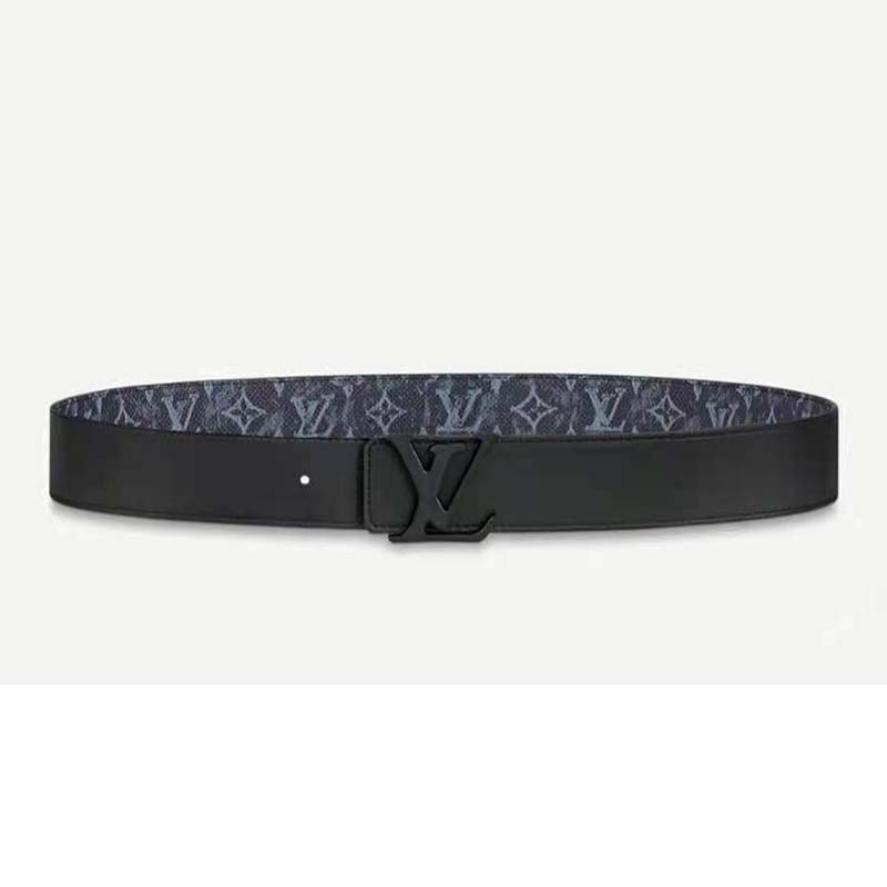 Louis Vuitton LV Flowergram 30mm Reversible Belt Black Beige + Calf Leather. Size 80 cm