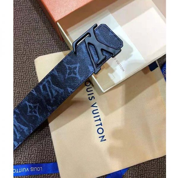 Louis Vuitton Unisex LV Shape 40 mm Reversible Belt Monogram Canvas Calf Leather (6)