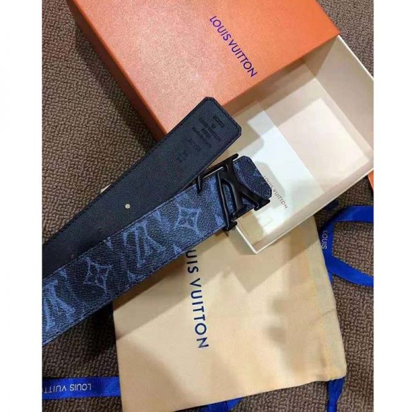 Louis Vuitton Unisex LV Shape 40 mm Reversible Belt Monogram Canvas Calf Leather (8)