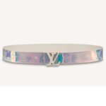 Louis Vuitton Unisex LV Shape 40mm Belt Iridescent White PVC Strap Embossed Monogram