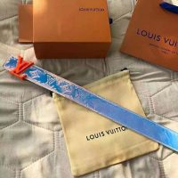 Louis Vuitton Unisex LV Shape 40mm Belt Iridescent White PVC Strap Embossed Monogram