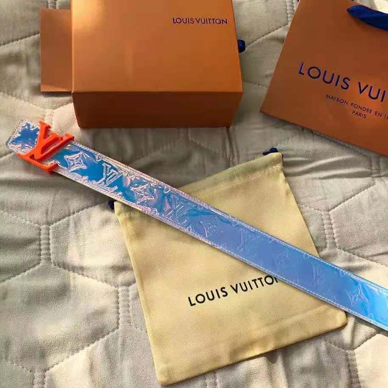 Louis Vuitton LV Shape Belt Monogram 40MM Prism in PVC with White - US