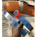 Louis Vuitton Unisex LV Shape 40mm Belt Iridescent White PVC Strap Embossed Monogram - Image 5