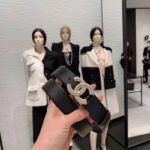 Chanel Women Calfskin & Gold Metal & Strass & Pearls Belt-Black - immagine 10