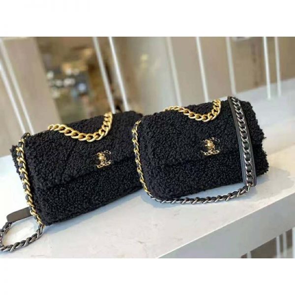 chanel 19 black tweed